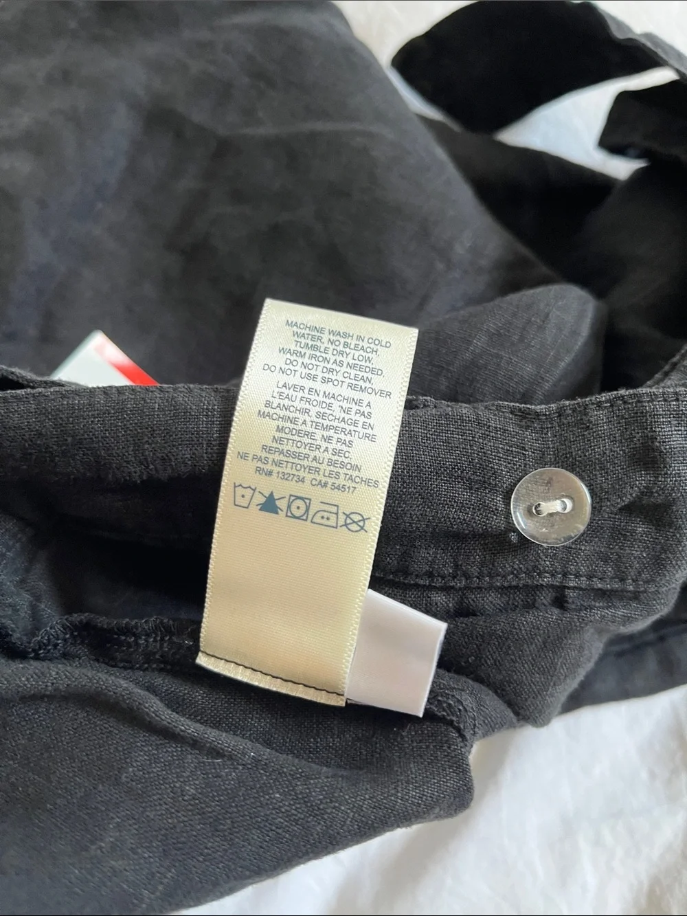 Cloth & Stone black 100% linen belted waist Shorts NWT